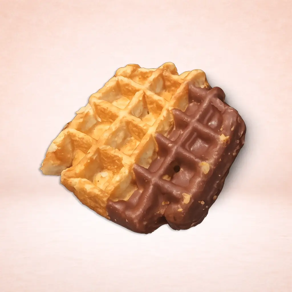 Sukikerwafel met hal chocholade Bakkerij Alken Het Bakkershuis bakker Alken